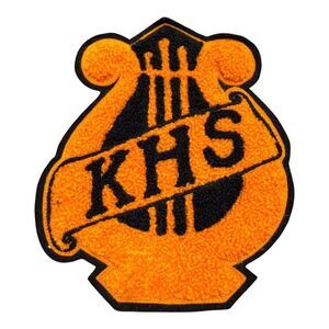 Vintage KHS Chenille School Letterman Patch Jacket High Band Harp Retro Fonze